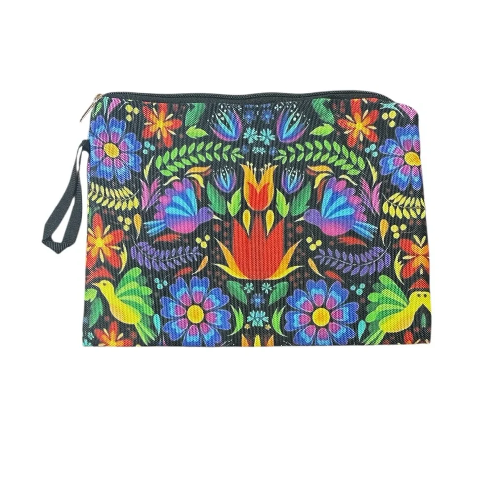 Colorful Floral Makeup Bag